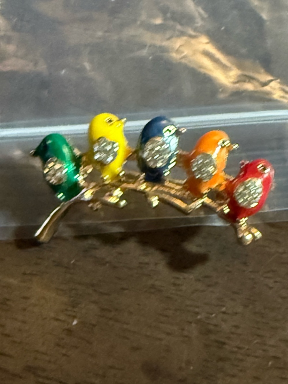 Colorful Enamel Bird Brooch - Multicolor